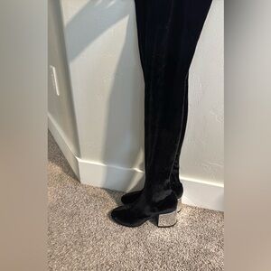 Maison Margiela stretch velvet over the knee boots